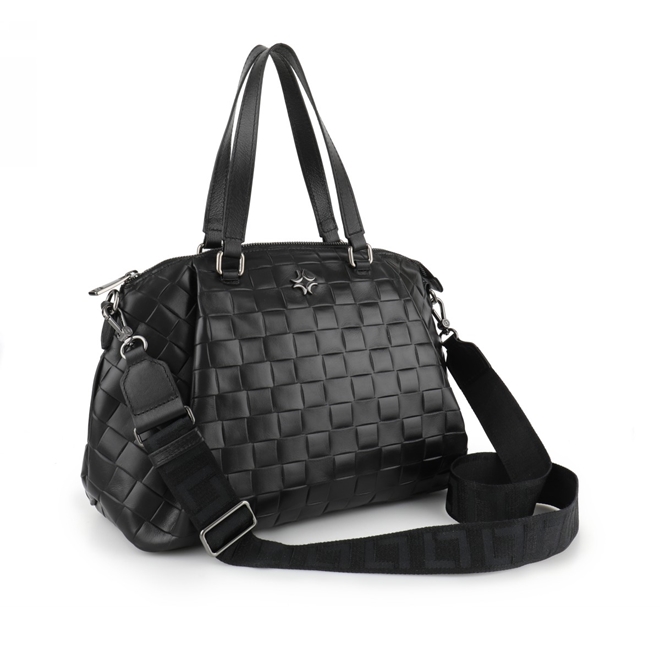 black quilted weekender bolsa