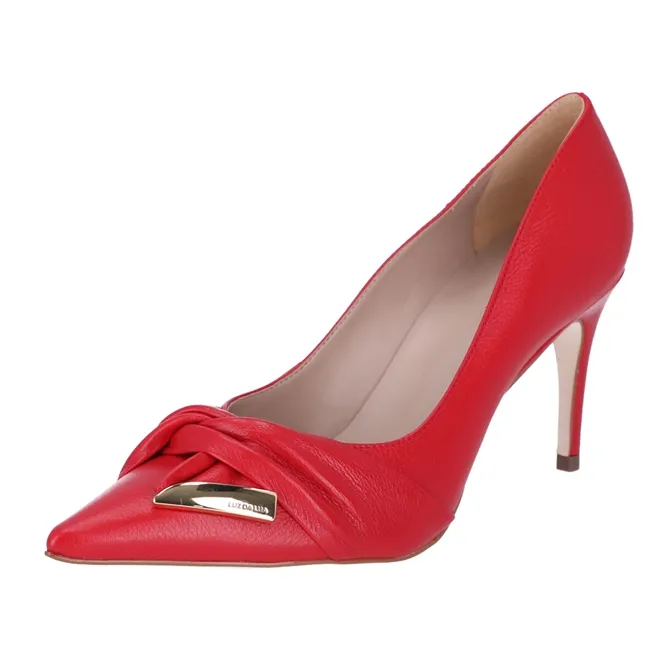 Scarpin de shops couro vermelho